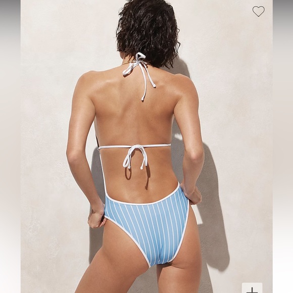 NWT J.Crew Cutout one-piece swimsuit in stripe sz.14 - Picture 2 of 6